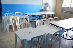 refeitório da clínica de recuperação para dependentes químicos em pedreira sp